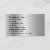 Elegante Silver Modern Corporate Business Card Visitenkarte (Rückseite)