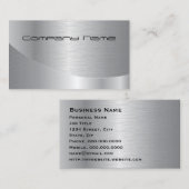 Elegante Silver Modern Corporate Business Card Visitenkarte (Vorne/Hinten)