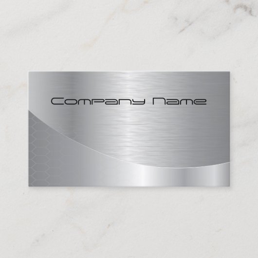Elegante Silver Modern Corporate Business Card Visitenkarte (Vorderseite)