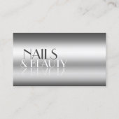 Elegante Silver Modern Mirror Letters Beruflich Visitenkarte (Vorderseite)