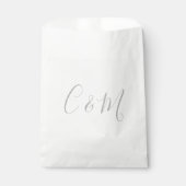 Elegante Silver Monogram Gastgeschenk Hochzeit Bag Geschenktütchen (Vorderseite)