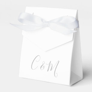Elegante Silver Monogram Gastgeschenk Hochzeit Box Geschenkschachtel