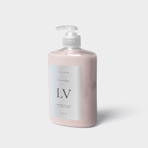 Elegante Silver Monogram Schönheitskissen Bath Can Lebensmitteletikett