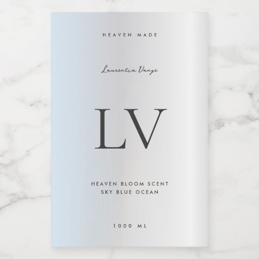 Elegante Silver Monogram Schönheitskissen Bath Can Lebensmitteletikett (Einzelnes Label)