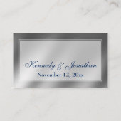 Elegante Silver & Navy Wedding Website Beipackkart Begleitkarte (Rückseite)