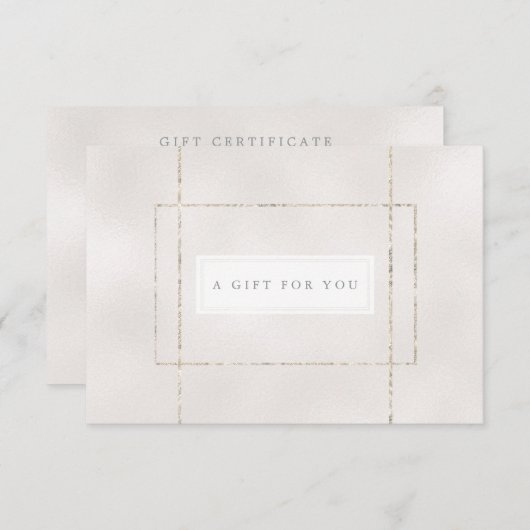 Elegante Silver Pearly Certificate Card (Vorne/Hinten)
