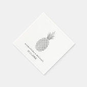 Elegante Silver Pineaple Wedding Serviette (Ecke)