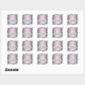 Elegante Silver Pink Baby Shower Stickers (Blatt)