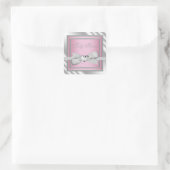 Elegante Silver Pink Baby Shower Stickers (Tasche)