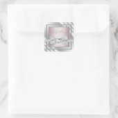 Elegante Silver Pink Baby Shower Stickers (Tasche)