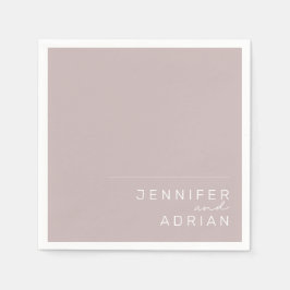 Elegante Silver Pink Minimal Moderne Hochzeit Napk Serviette