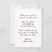 Elegante Silver Pink Rattle Bow Baby Shower Dankeskarte (Rückseite)