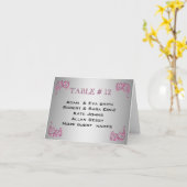 Elegante SILVER PINK-Zahlenvorlage Hochzeit Karte (Gelbe Blume)