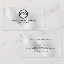 Elegante Silver Real Anwesen Business Card Visitenkarte