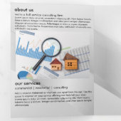 Elegante Silver Real Anwesen Fold Card Dreifach Gefaltete Karte (Innen Erste Seite)