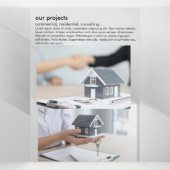 Elegante Silver Real Anwesen Fold Card Dreifach Gefaltete Karte (Innenseite Mitte)