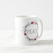 Elegante Silver Red Wreath Peace Kaffeetasse (VorderseiteRechts)