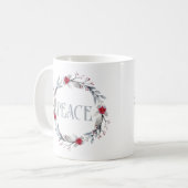 Elegante Silver Red Wreath Peace Kaffeetasse (Vorderseite Links)