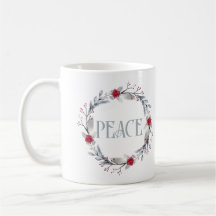 Elegante Silver Red Wreath Peace