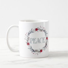 Elegante Silver Red Wreath Peace Kaffeetasse