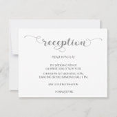 Elegante Silver Romantic Wedding Reception Card (Vorderseite)