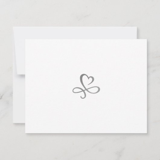 Elegante Silver Romantic Wedding Reception Card (Rückseite)