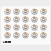 Elegante Silver Rose Foto 25-jähriger Sticker (Blatt)