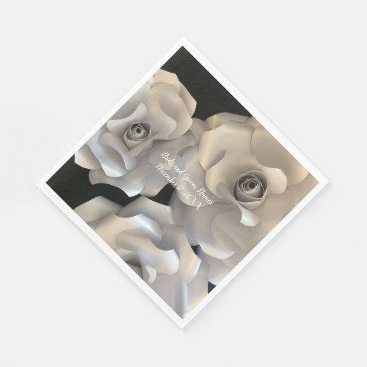 Elegante Silver-Rose Serviette (Ecke)