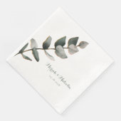 Elegante Silver Sage Green Eucalyptus Wedding Serviette (Ecke)