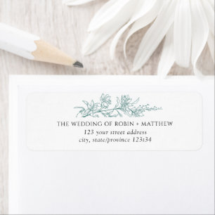 Elegante Silver Sage Hand gezeichnet Blumenadresse