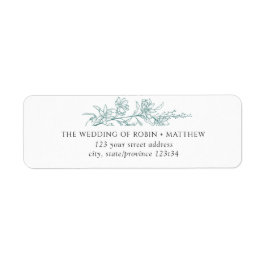 Elegante Silver Sage Hand gezeichnet Blumenadresse