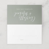 Elegante Silver Sage Signature Wedding Platzkarte (Außenseite Aufgefaltet)