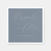 Elegante Silver Script Slate Gray Wedding Serviette (Vorderseite)