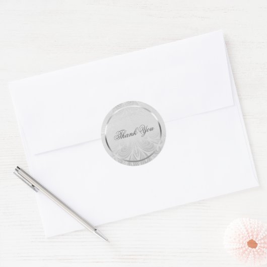 Elegante Silver Script Stickers (Umschlag)
