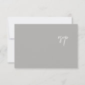 Elegante Silver Script Wedding RSVP Card Karte (Vorderseite)