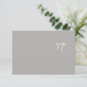 Elegante Silver Script Wedding RSVP Card Karte (Stehend Vorderseite)