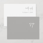 Elegante Silver Script Wedding RSVP Card Karte (Vorne/Hinten)