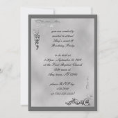 Elegante Silver Scroll Art Deco Einladung (Vorderseite)