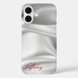 Elegante Silver Silk   Platinum Custom Phone Case