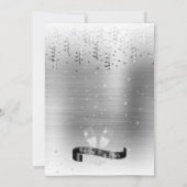 Elegante Silver Silvester Party Einladung (Rückseite)