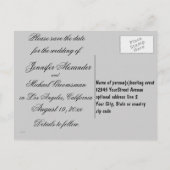 Elegante Silver Snake Skin Save the Date Ankündigungspostkarte (Rückseite)