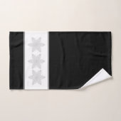 Elegante Silver Snowflake auf schwarz Handtuch (Handtuch)