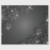 Elegante Silver Snowflake Geschenkpapier (Flach)
