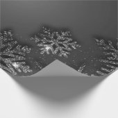 Elegante Silver Snowflake Geschenkpapier (Ecke)