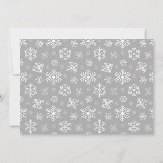 Elegante Silver Snowflake Personalisiert Mitteilungskarte (Rückseite)