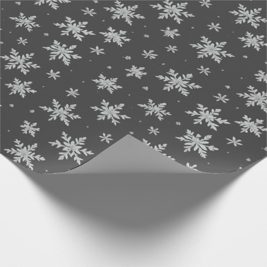 Elegante Silver Snowflake | Winterurlaub Geschenkpapier (Ecke)