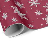Elegante Silver Snowflake | Winterurlaub Geschenkpapier (Rolleneckpunkt)