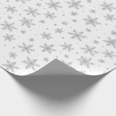 Elegante Silver Snowflake | Winterurlaub Geschenkpapier (Ecke)
