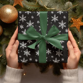 Elegante Silver Snowflake | Winterurlaub Geschenkpapier