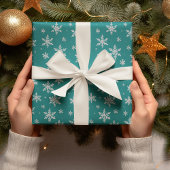 Elegante Silver Snowflake | Winterurlaub Geschenkpapier